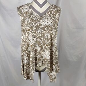 SJS Floral Asymmetrical Tank Top